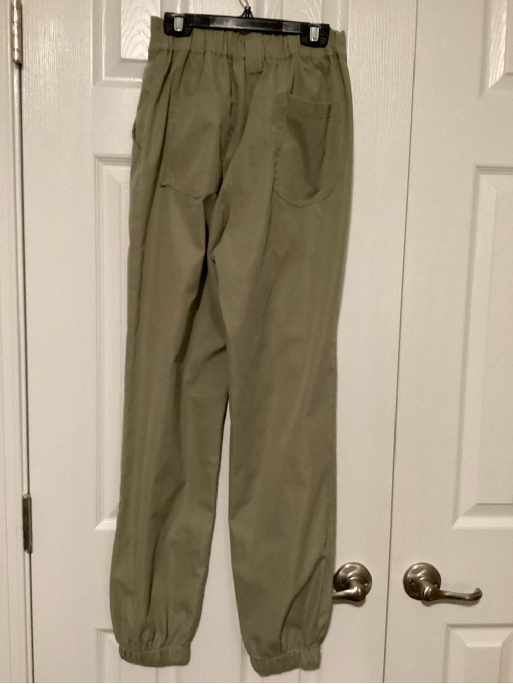 Men's Olive Green Elastic-Waist Utility Jogger Pants